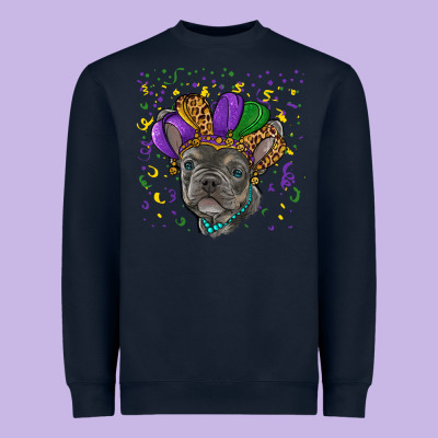 Heavyweight Sweatshirt mardi gras french bulldog