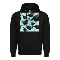 Black graduation cap seamless pattern Zipper Hoodie - BundleAndBundleShop