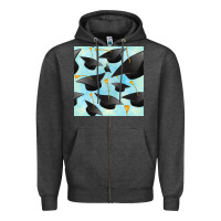 Charcoal Heather graduation cap seamless pattern Zipper Hoodie - BundleAndBundleShop