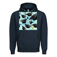 Navy graduation cap seamless pattern Zipper Hoodie - BundleAndBundleShop
