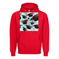 Red graduation cap seamless pattern Zipper Hoodie - BundleAndBundleShop