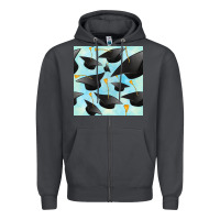 Smoke graduation cap seamless pattern Zipper Hoodie - BundleAndBundleShop