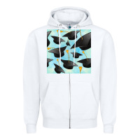 White graduation cap seamless pattern Zipper Hoodie - BundleAndBundleShop