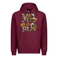 Burgundy Western Mama With Sunflowers Premium Hoodie - BundleAndBundleShop
