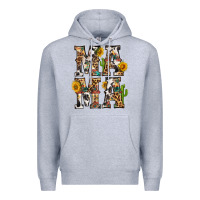 Heather Grey Western Mama With Sunflowers Premium Hoodie - BundleAndBundleShop