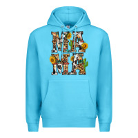 Ocean Blue Western Mama With Sunflowers Premium Hoodie - BundleAndBundleShop