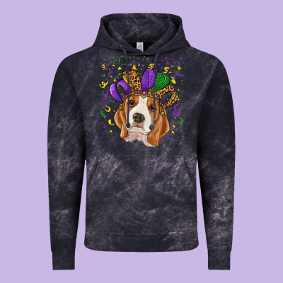 Vintage Hoodie Mardi gras beagle