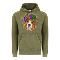 Vintage Olive Mardi gras beagle Vintage Hoodie - RanaPortraitStore