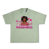 Oil Green Breast Cancer Awareness with Afro Woman Urban Heavy Tee - texasbilliewilder