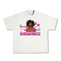 Pistachio Breast Cancer Awareness with Afro Woman Urban Heavy Tee - texasbilliewilder