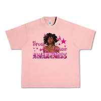 Salmon Breast Cancer Awareness with Afro Woman Urban Heavy Tee - texasbilliewilder