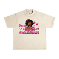 Sandshell Breast Cancer Awareness with Afro Woman Urban Heavy Tee - texasbilliewilder