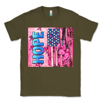 Army Green hope  breast cancer and american flag Classic Tee - AdoDesignShop
