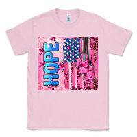Bubblegum Pink hope  breast cancer and american flag Classic Tee - AdoDesignShop