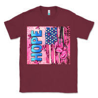 Burgundy hope  breast cancer and american flag Classic Tee - AdoDesignShop