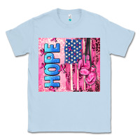 Dusty Blue hope  breast cancer and american flag Classic Tee - AdoDesignShop