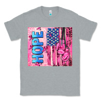 Heather Grey hope  breast cancer and american flag Classic Tee - AdoDesignShop