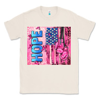 Natural hope  breast cancer and american flag Classic Tee - AdoDesignShop