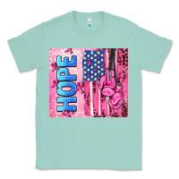 Seafoam hope  breast cancer and american flag Classic Tee - AdoDesignShop