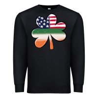 Black st patricks day shamrock american flag Premium Sweatshirt - MaliasSmallBusiness