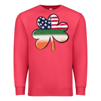 Cardinal st patricks day shamrock american flag Premium Sweatshirt - MaliasSmallBusiness