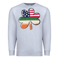 Heather Grey st patricks day shamrock american flag Premium Sweatshirt - MaliasSmallBusiness