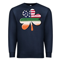 Navy st patricks day shamrock american flag Premium Sweatshirt - MaliasSmallBusiness