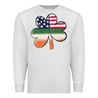 Oatmeal Heather st patricks day shamrock american flag Premium Sweatshirt - MaliasSmallBusiness