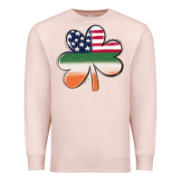 Pale Pink st patricks day shamrock american flag Premium Sweatshirt - MaliasSmallBusiness