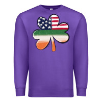 Purple st patricks day shamrock american flag Premium Sweatshirt - MaliasSmallBusiness