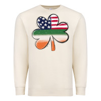 Sandshell st patricks day shamrock american flag Premium Sweatshirt - MaliasSmallBusiness