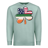 Seafoam st patricks day shamrock american flag Premium Sweatshirt - MaliasSmallBusiness
