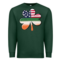 Sports Green st patricks day shamrock american flag Premium Sweatshirt - MaliasSmallBusiness