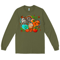 Army Green western leopard  fall   hearts Long Sleeve Tee - AdoDesignShop