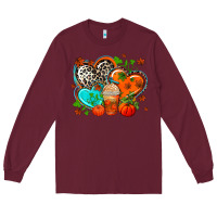 Burgundy western leopard  fall   hearts Long Sleeve Tee - AdoDesignShop