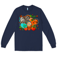 Navy western leopard  fall   hearts Long Sleeve Tee - AdoDesignShop