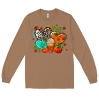 Toasted Coconut western leopard  fall   hearts Long Sleeve Tee - AdoDesignShop