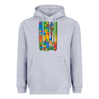 Heather Grey autism american flag Heavyweight Hoodie - MaliasSmallBusiness