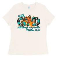 Bone with god all things are possible. cross Ladies Tee - AdoDesignShop