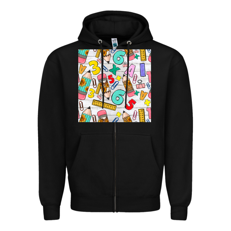 Back To School Seamless Pattern Zipper Hoodie by BundleAndBundleShop | Teevron