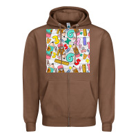 Chestnut back to school seamless pattern Zipper Hoodie - BundleAndBundleShop