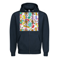 Navy back to school seamless pattern Zipper Hoodie - BundleAndBundleShop