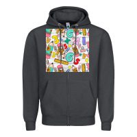 Smoke back to school seamless pattern Zipper Hoodie - BundleAndBundleShop
