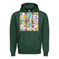 Sports Green back to school seamless pattern Zipper Hoodie - BundleAndBundleShop