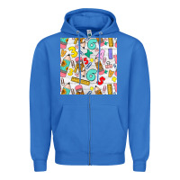 True Royal back to school seamless pattern Zipper Hoodie - BundleAndBundleShop