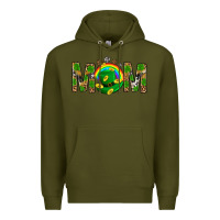 Army Green Western Mom With Shamrock Premium Hoodie - BundleAndBundleShop