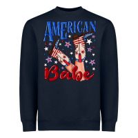 Navy American babe 4th july Heavyweight Sweatshirt - texasbilliewilder