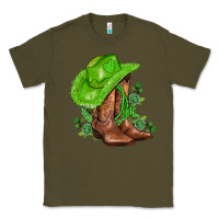 Army Green green  cowgirl and roses Classic Tee - AdoDesignShop