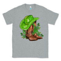 Heather Grey green  cowgirl and roses Classic Tee - AdoDesignShop