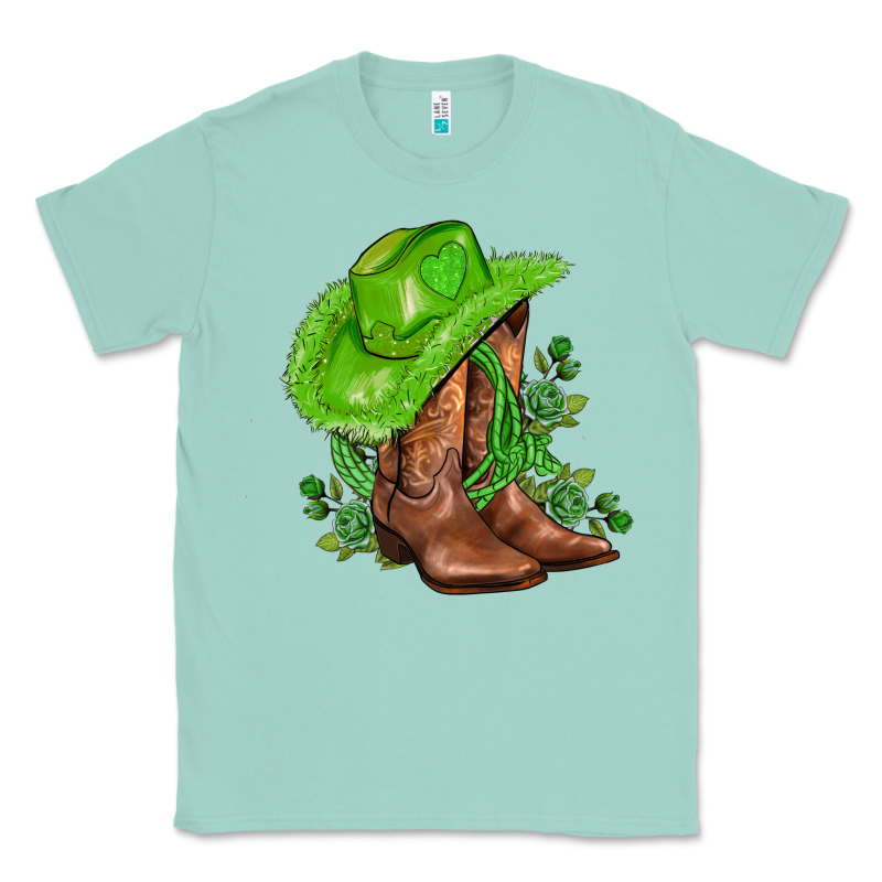 Green  Cowgirl And Roses Classic Tee by AdoDesignShop | Teevron